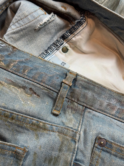 SS04 Dior Homme Bleu Clair Waxed Denim