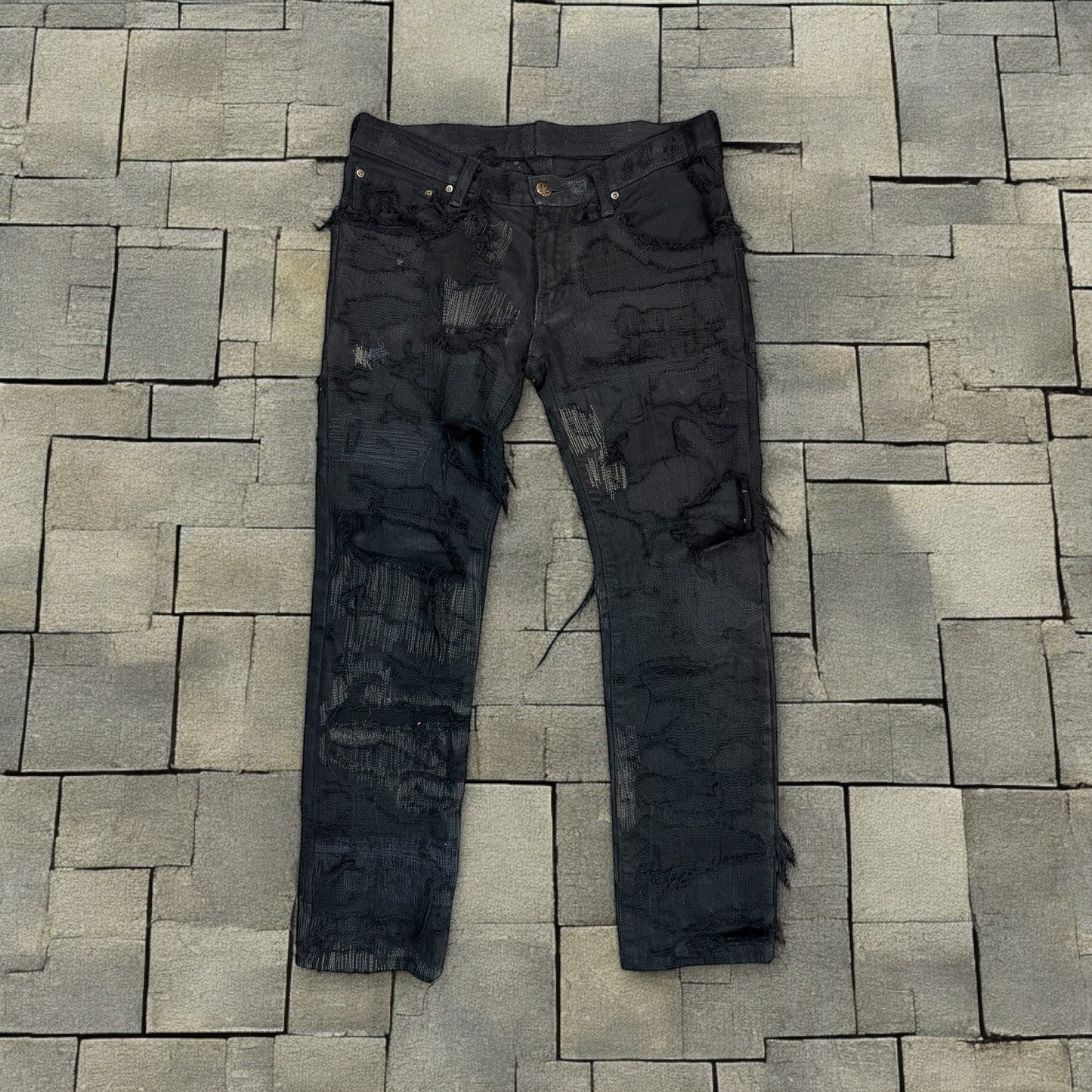 AW05 Undercover “Arts & Crafts” 85 Black Boro Denim