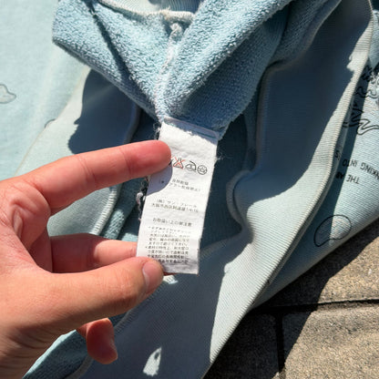 AW04 Raf Simons Baby Blue Pocketless Paisley Hoodie