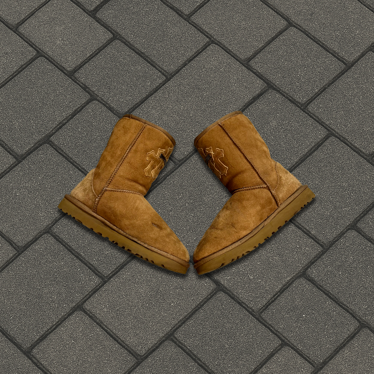 Chrome Hearts Brown Triple Cross Ugg Boots