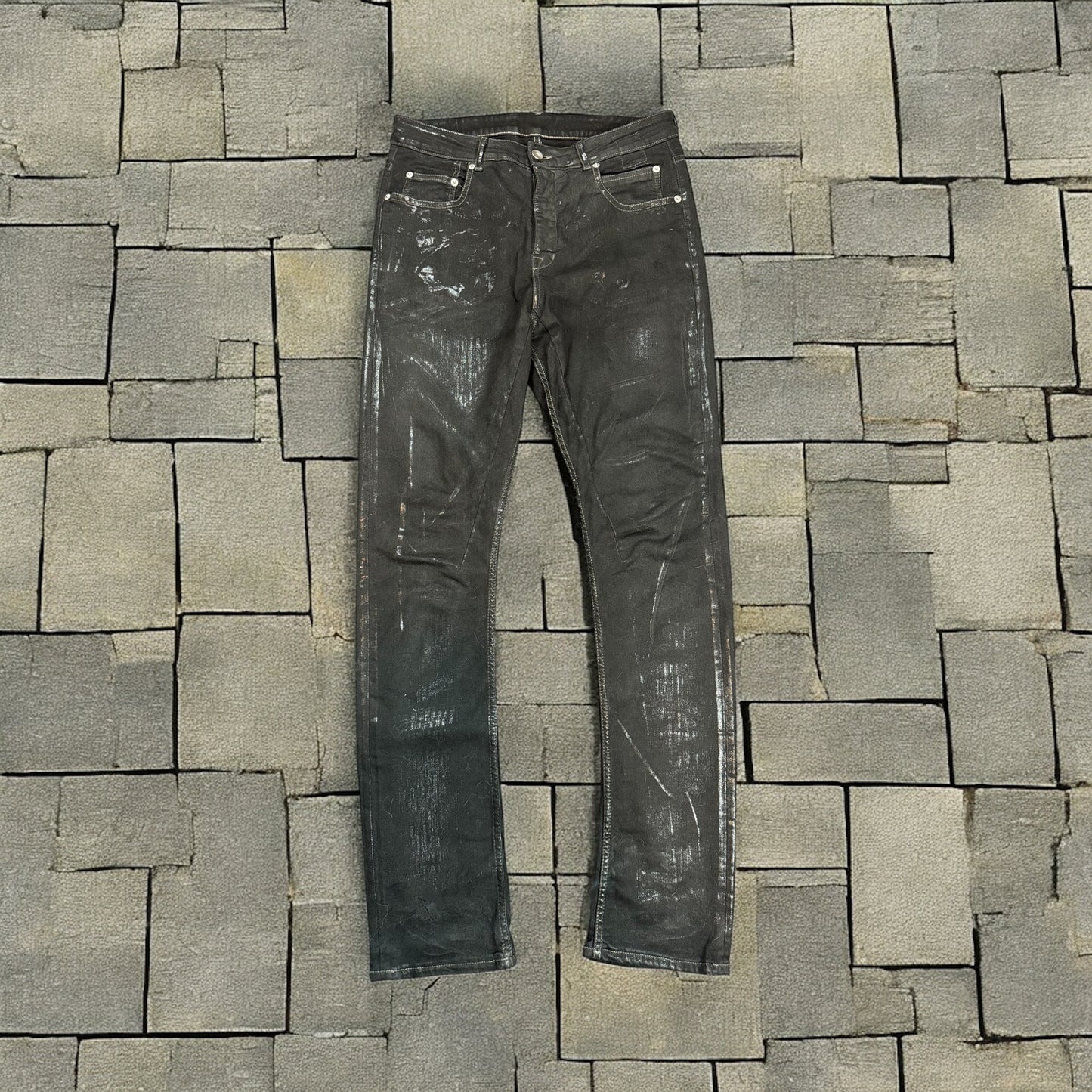 Rick Owens Waxed Detroit Cut Denim