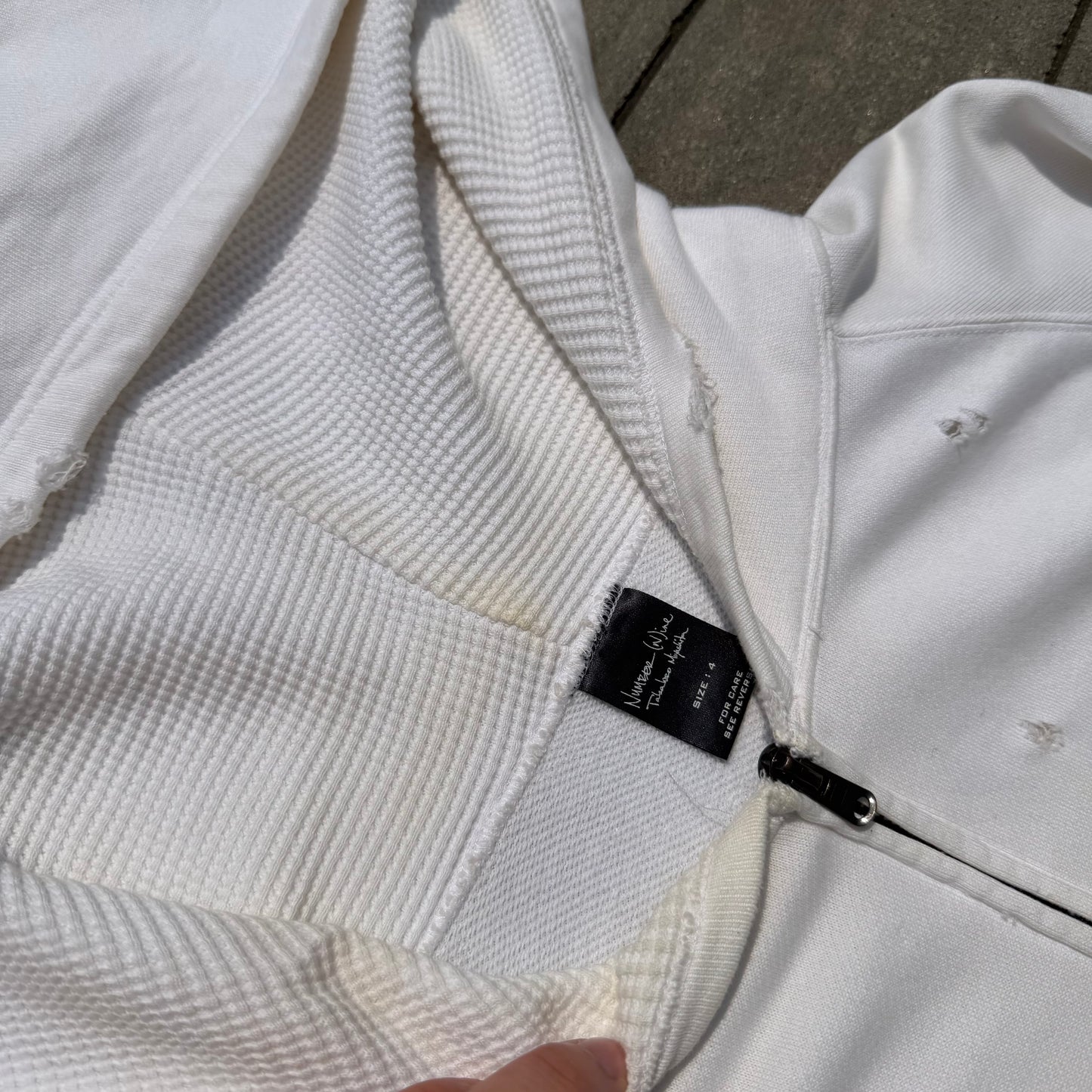 SS04 Number Nine White Skull Hoodie