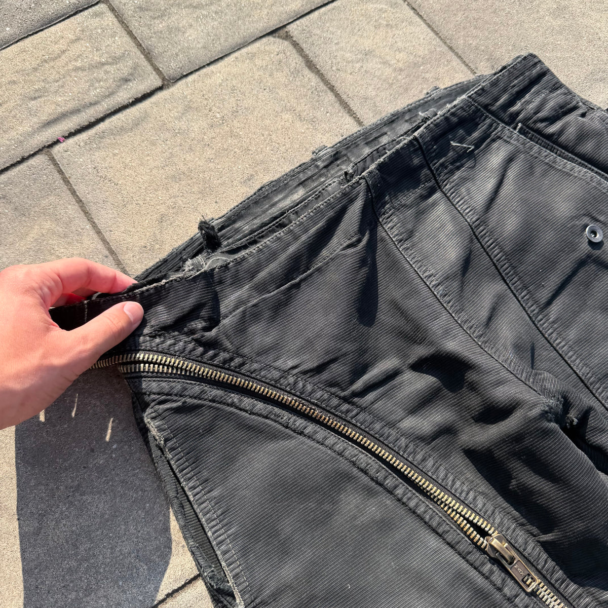 FW07 Rick Owens Corduroy Waxed Double Layer Aircut Denim