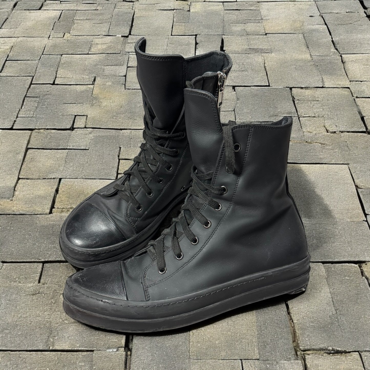 Rick Owens Black Hi-Top Ramones