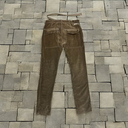 SS08 Rick Owens Brown Velour Double Layer Aircut Pants