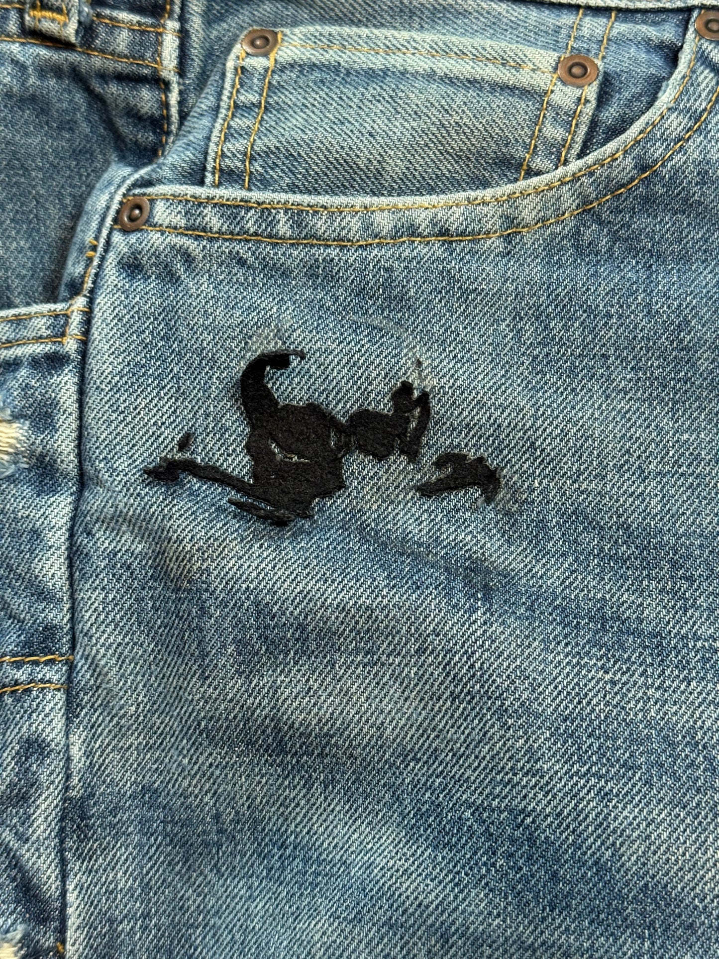 AW05 Undercover “Arts & Crafts” Skull Boro Denim