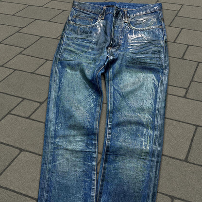 AW05 Dior Homme Green Wax Luster Denim