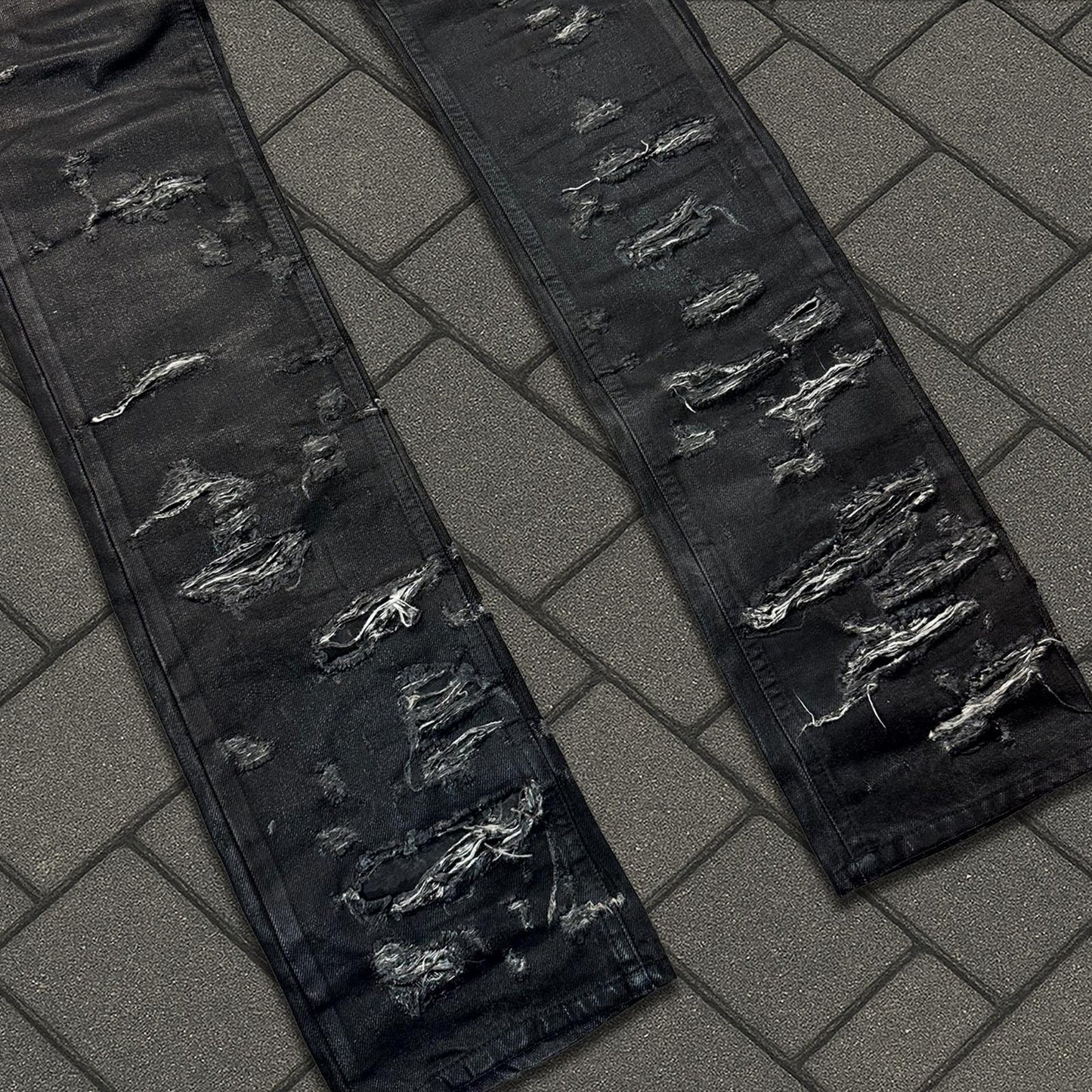 SS04 Dior Homme Waxed Strip Denim