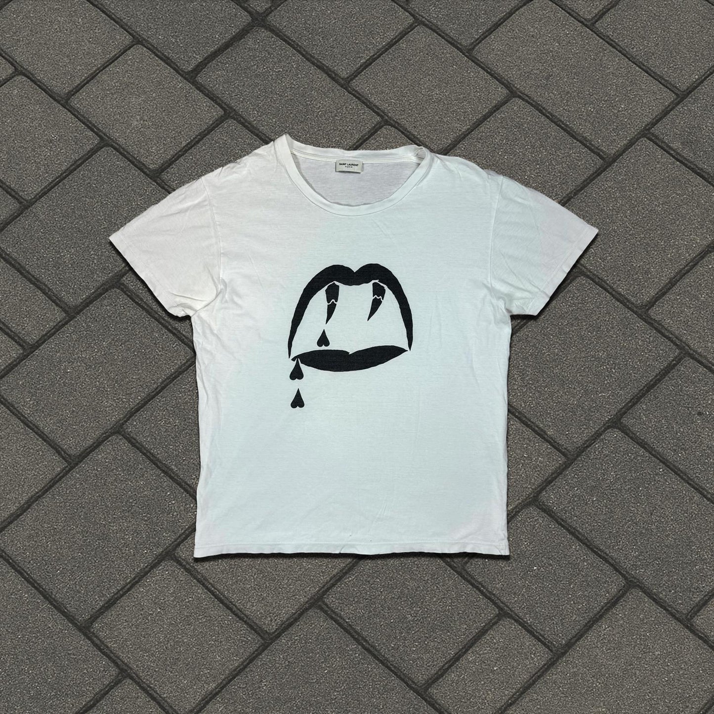 2016 Saint Laurent Paris White ‘Bloodluster’ Tee