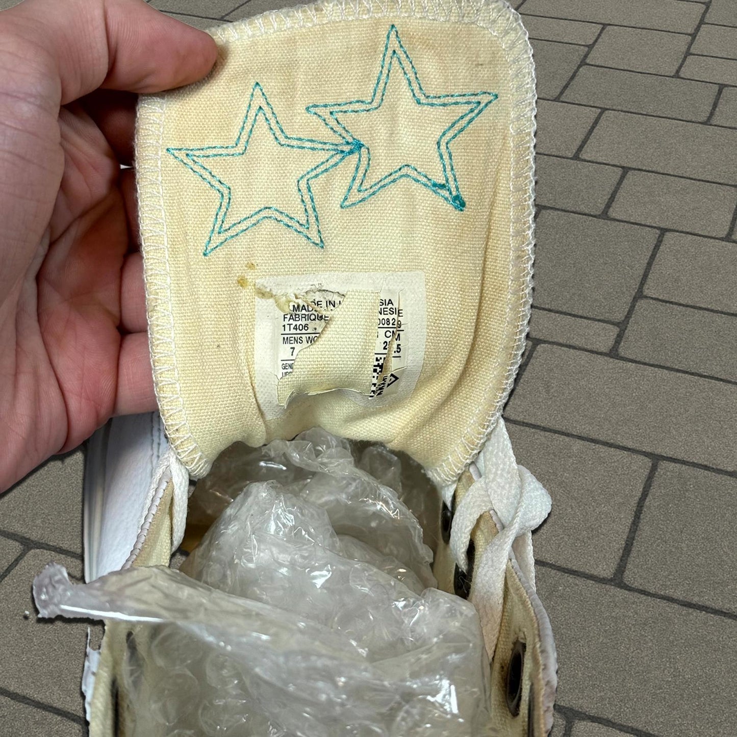 Chrome Hearts Seafoam Green Crocodile Patch Leather Converse