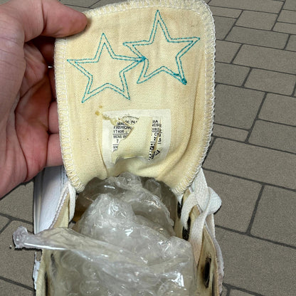 Chrome Hearts Seafoam Green Crocodile Patch Leather Converse