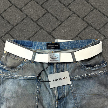 Balenciaga Adidas White Trefoil Belt