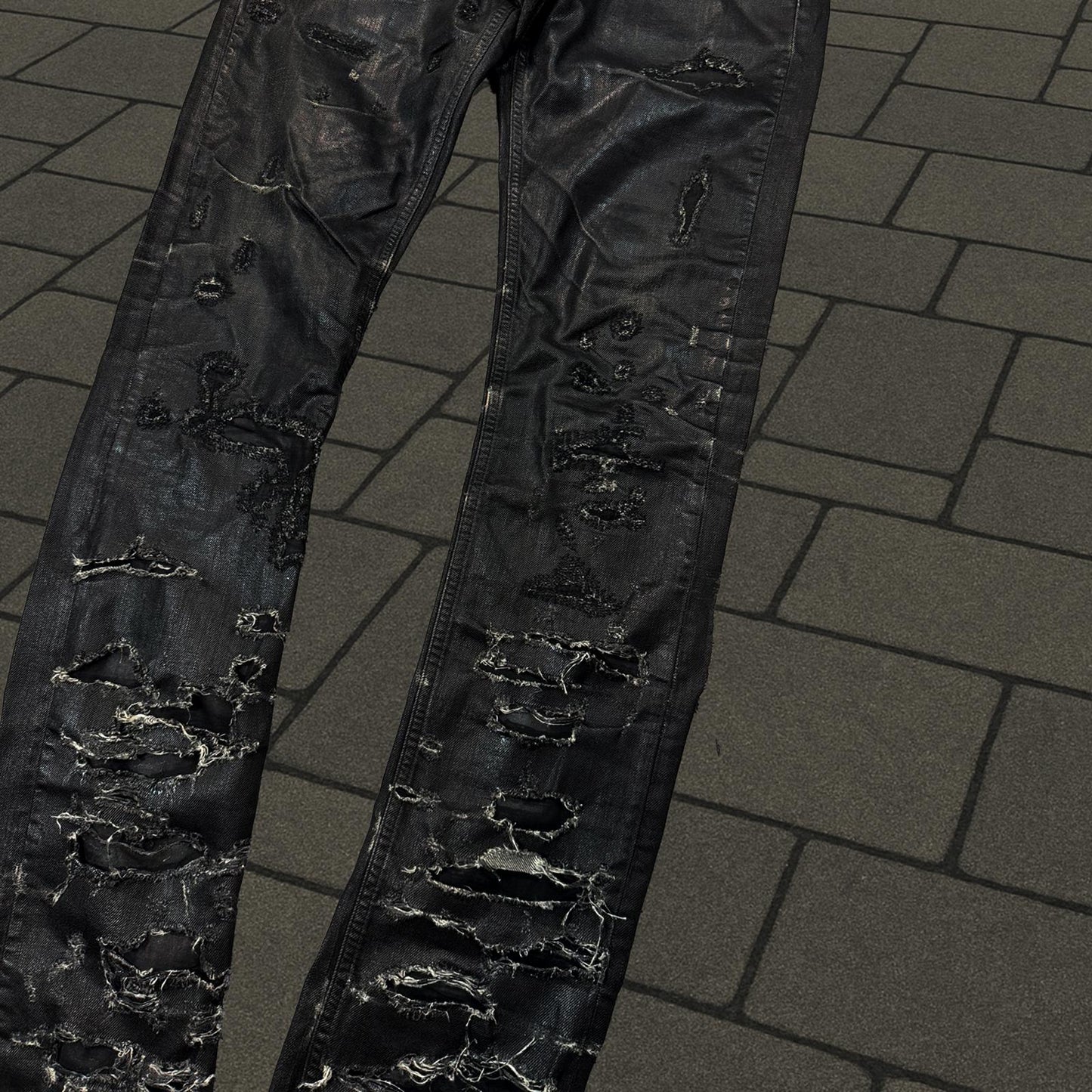 SS04 Dior Homme Waxed Strip Denim