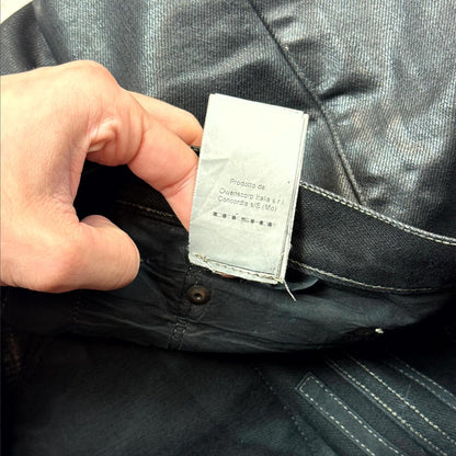 SS16 Rick Owens Black Waxed Torrence Cut Denim