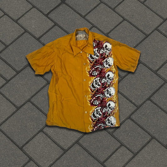 Hysteric Glamour Orange Skull Button Up