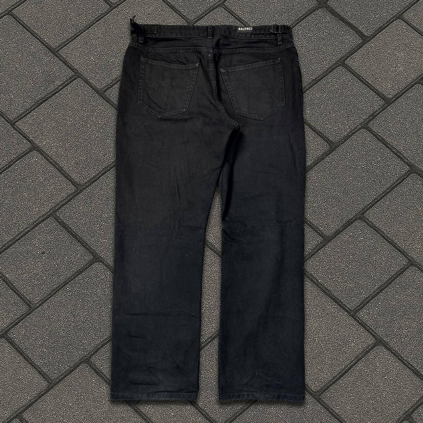 SS23 Balenciaga Black Wide Leg Denim