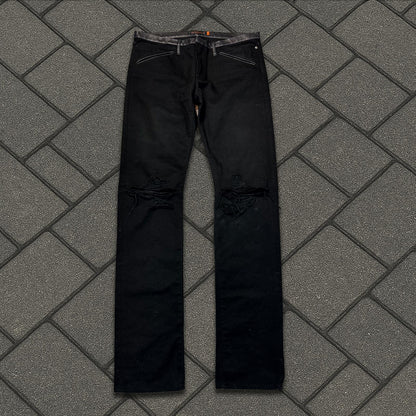 AW05 Undercover Leather Cummerbund Denim