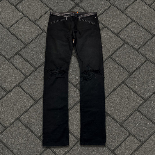 AW05 Undercover Leather Cummerbund Denim