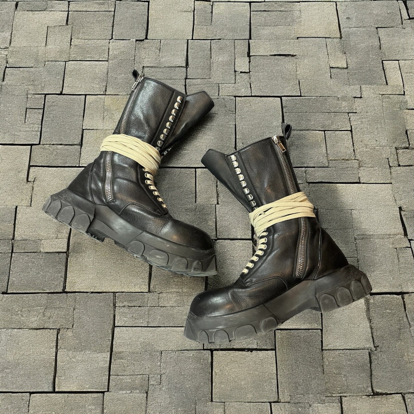SS21 Rick Owens Megalace Bozo Tractor Boots