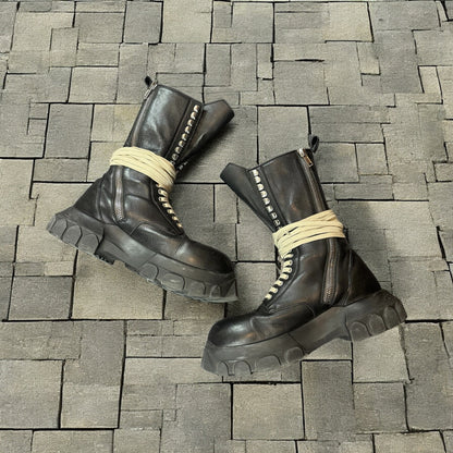SS21 Rick Owens Megalace Bozo Tractor Boots