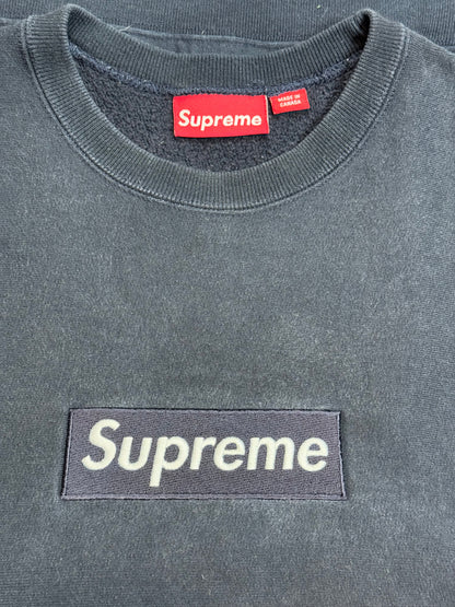 2001 Supreme Navy Box Logo Crewneck