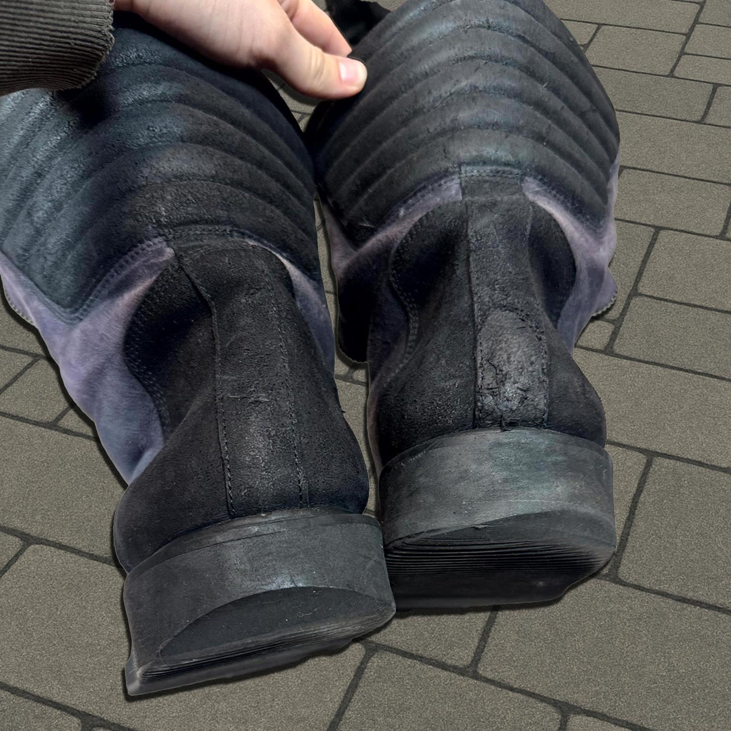 FW11 Rick Owens 'Limo' Shearling Mohawk Boots