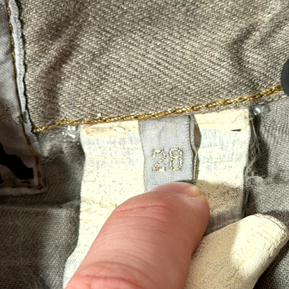 SS09 Rick Owens Gold Wax Strutter Banana Cut Denim