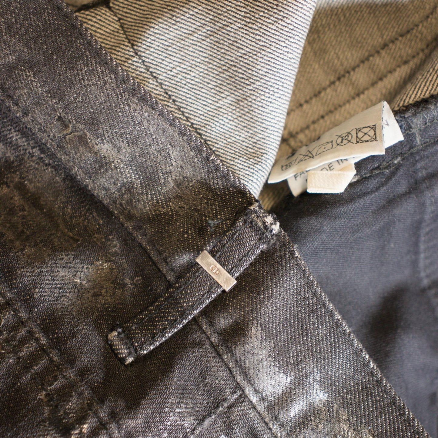 AW07 Dior Homme Black Waxed Luster Denim