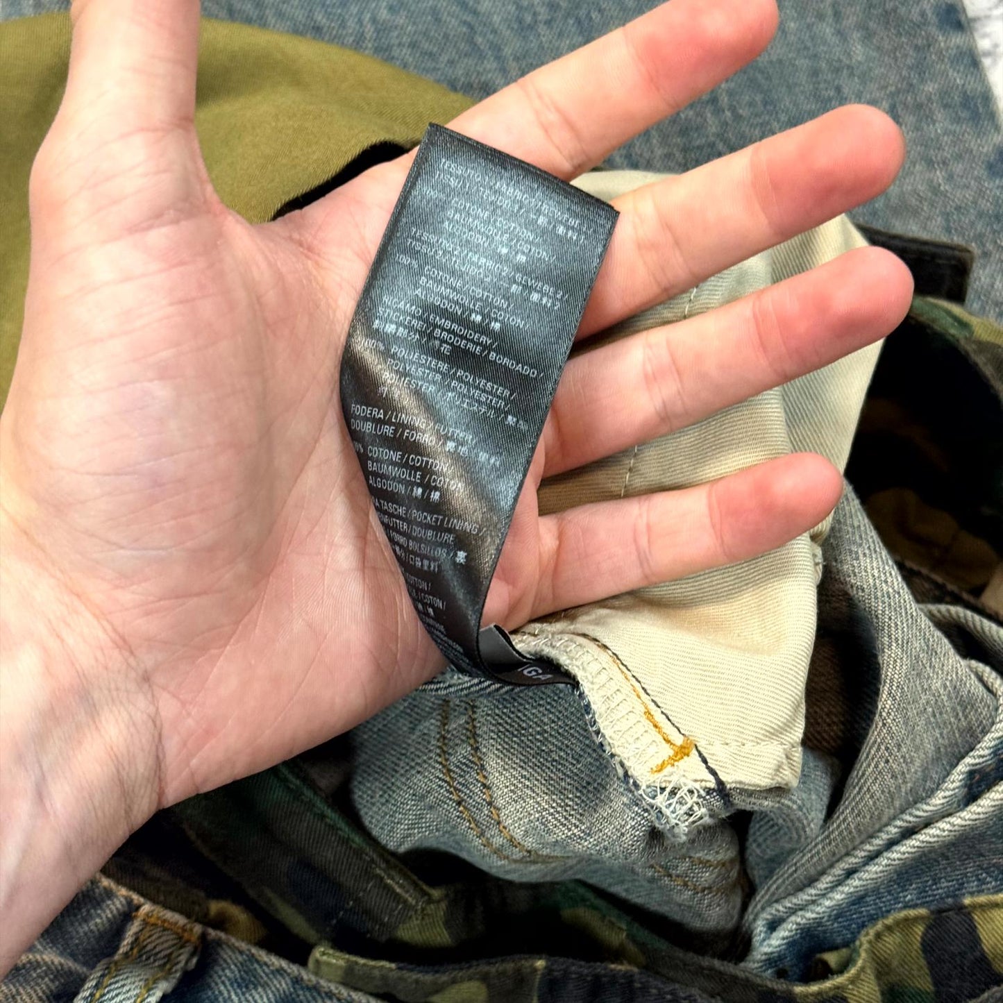 Balenciaga Camo Double Waisted Denim