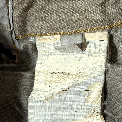 SS09 Rick Owens Gold Wax Strutter Banana Cut Denim