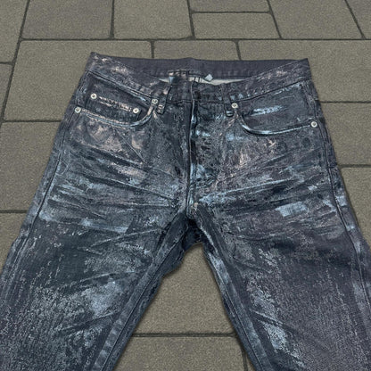 AW07 Dior Homme Black Luster Wax Denim