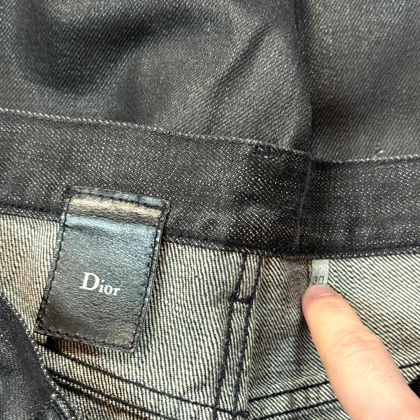SS04 Dior Homme Waxed Strip Denim