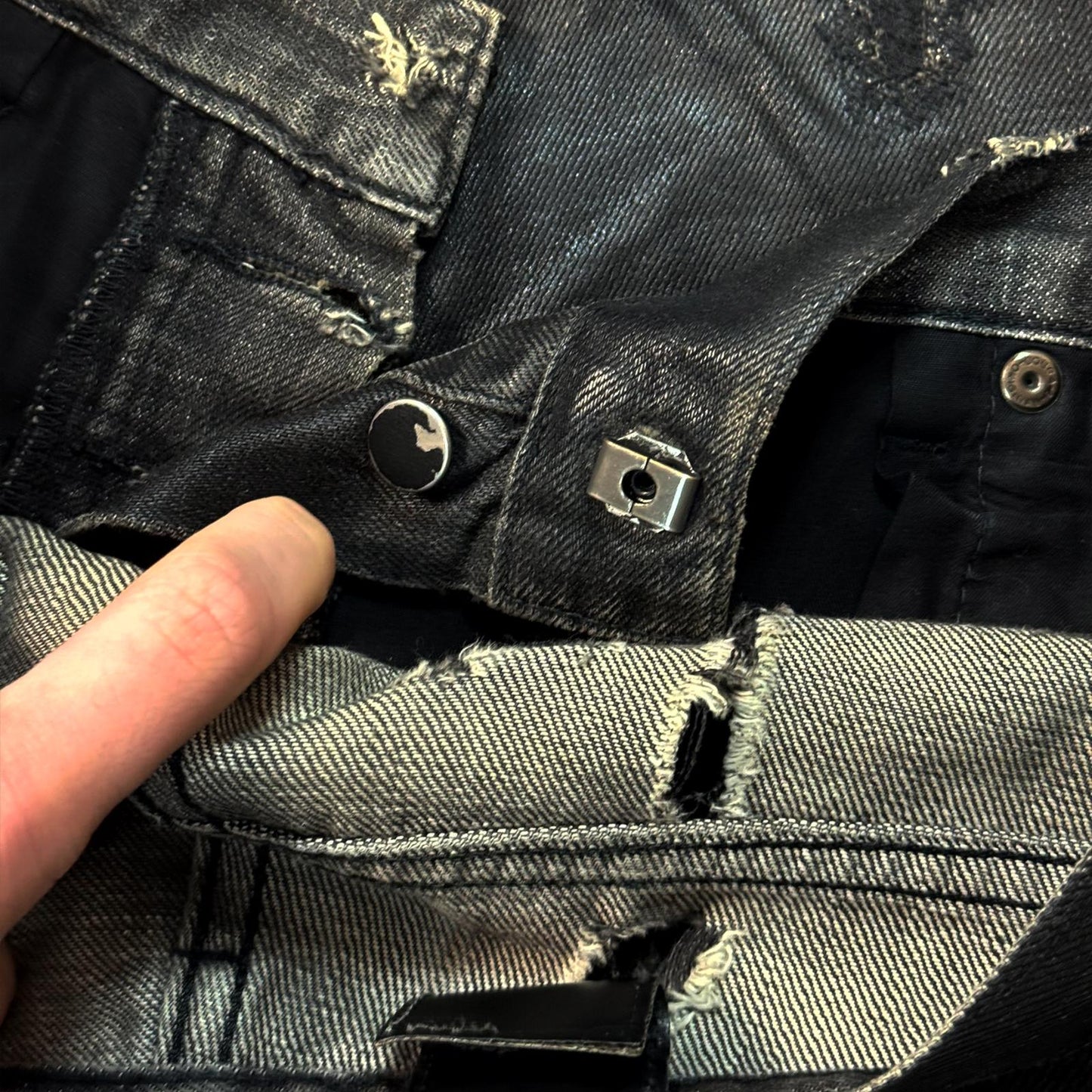 SS04 Dior Homme Waxed Strip Denim