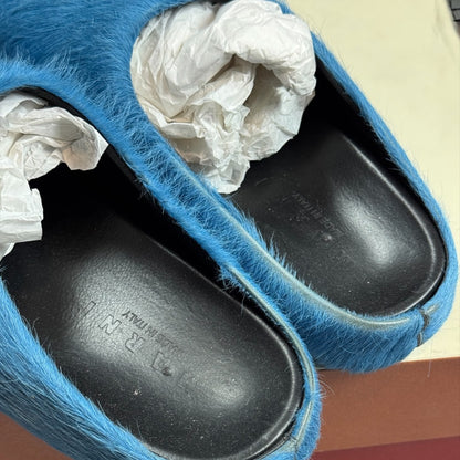 Marni Blue Horsehair Mules