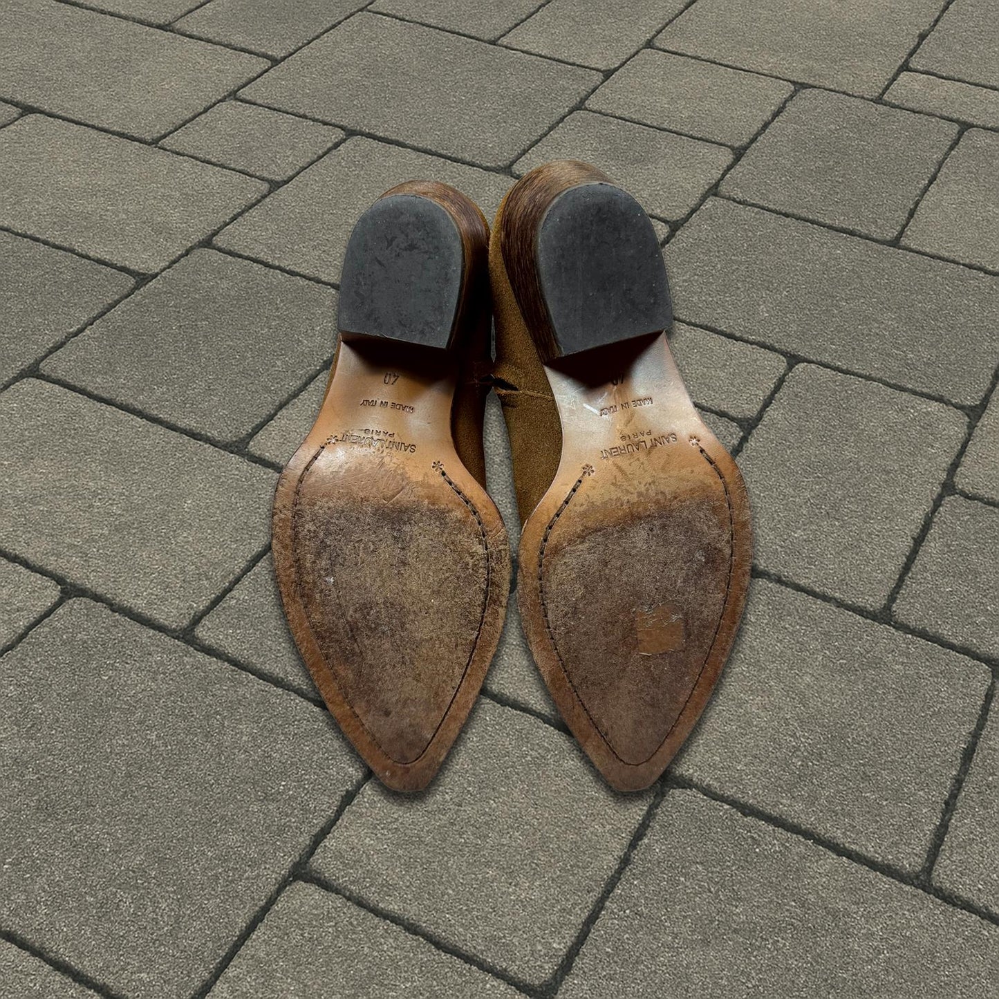 Saint Laurent Paris Brown Suede Lukas Boot