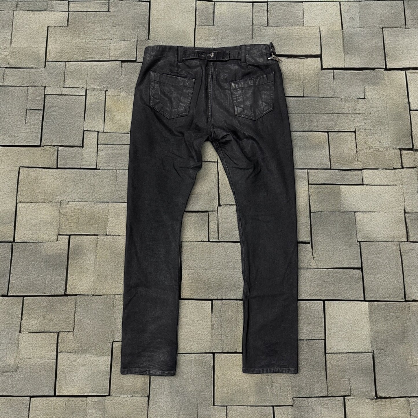 FW15 Rick Owens Black Waxed Aircut Denim
