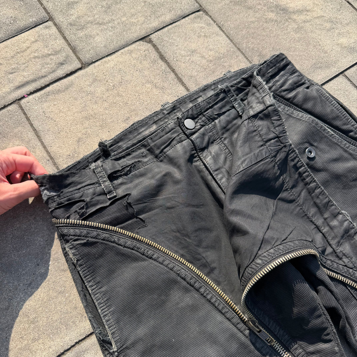 FW07 Rick Owens Corduroy Waxed Double Layer Aircut Denim