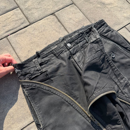 FW07 Rick Owens Corduroy Waxed Double Layer Aircut Denim
