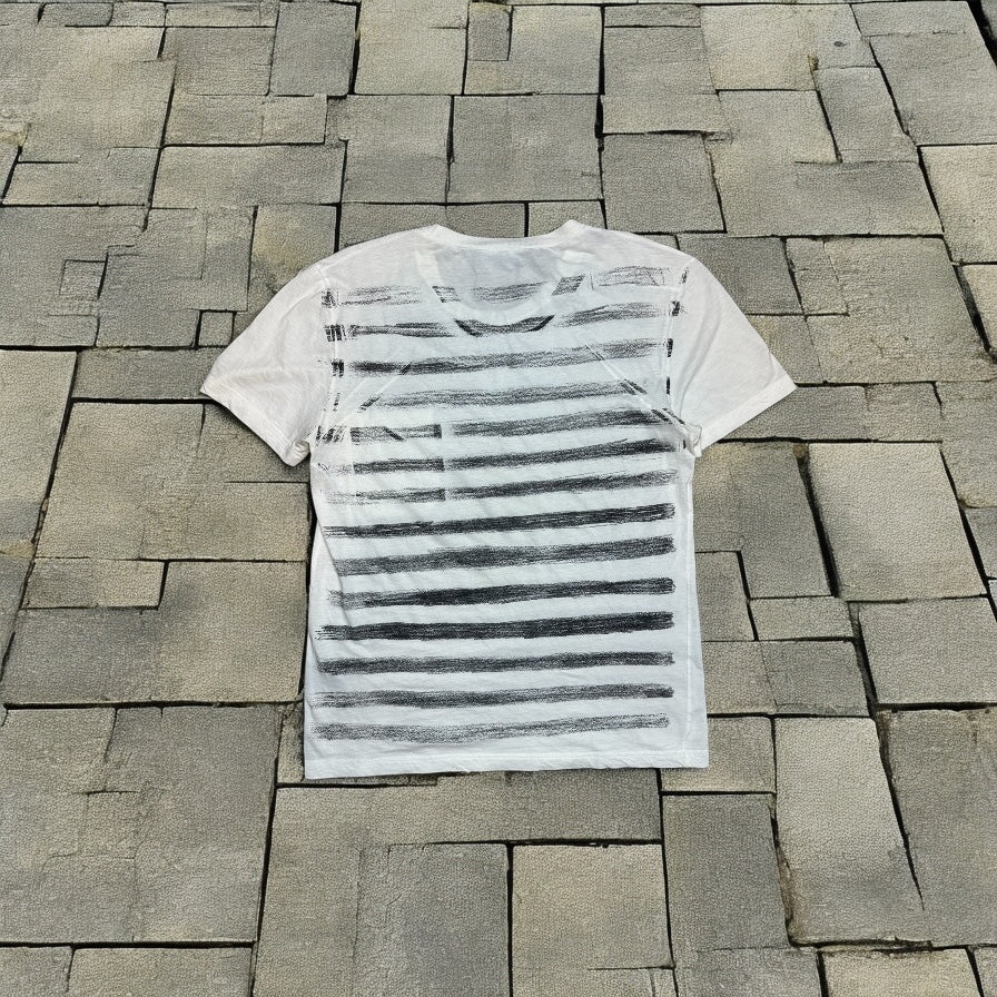 SS05 Dior Homme White Runway Striped Tee