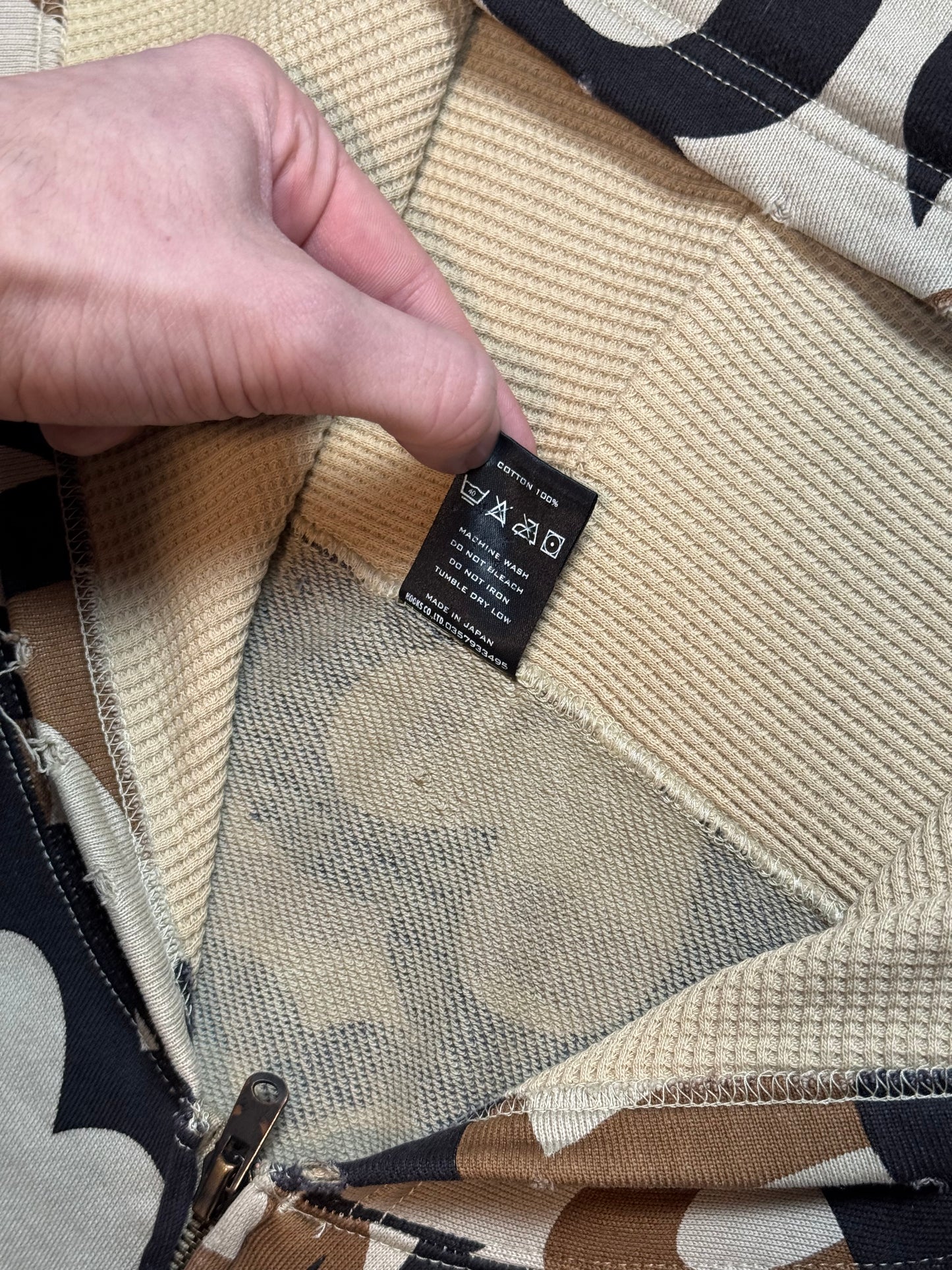 AW04 Number Nine Beige Tribal Zip Up