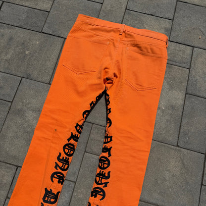 Vlone Orange Old English Denim