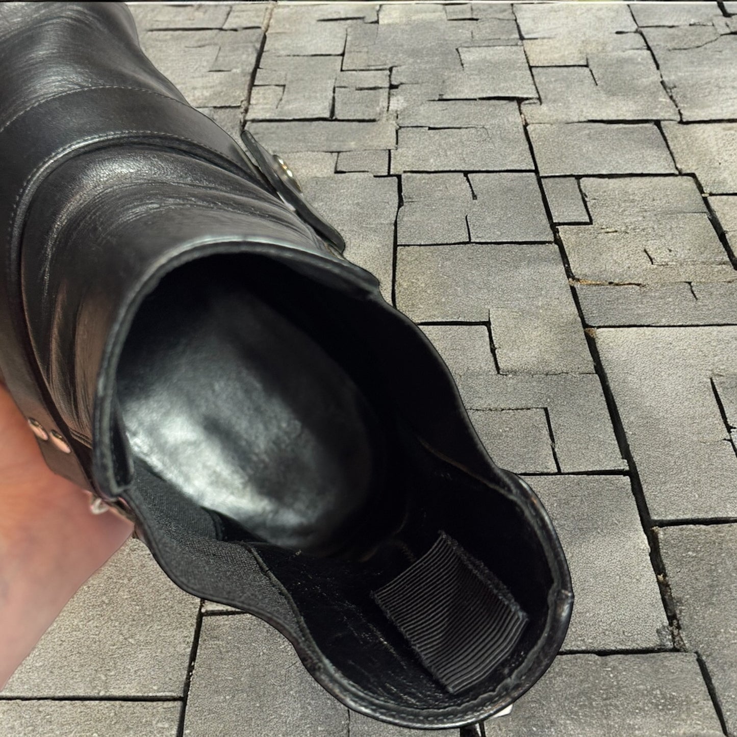 Celine Carmargue Black Chain Boots