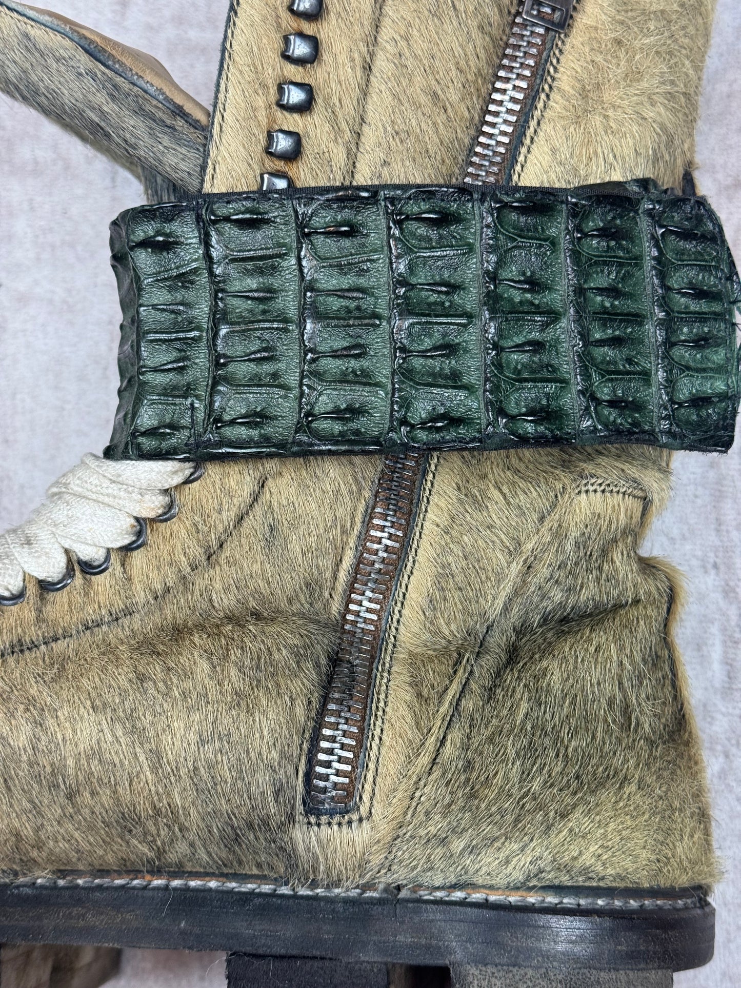 FW13 Rick Owens 1/1 Sample Ponyhair Megatooth Hiking Boots