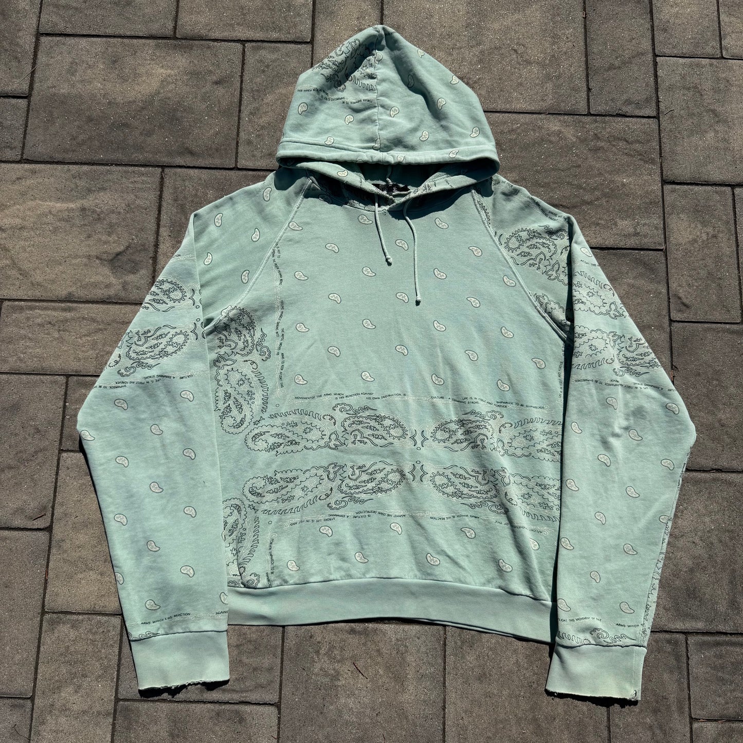 AW04 Raf Simons Mint Pocketless Paisley Hoodie