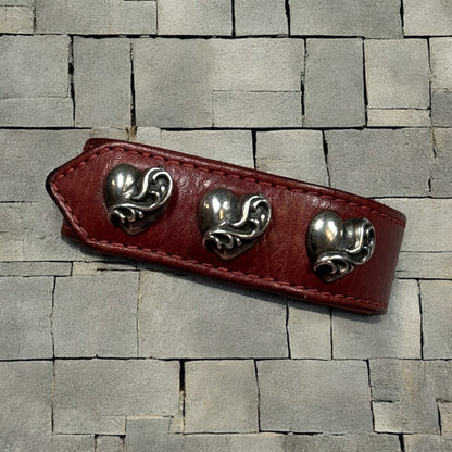Chrome Hearts Red Heart 3 Snap Bracelet