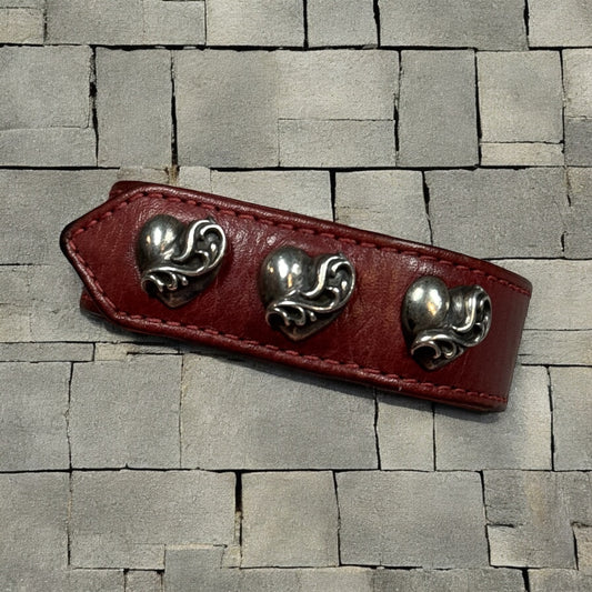 Chrome Hearts Red Heart 3 Snap Bracelet
