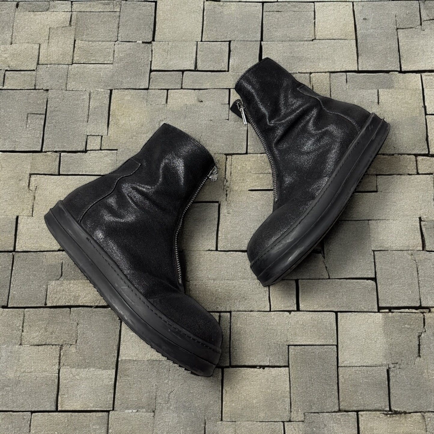 Rick Owens Waxed Middle Zip Ramones