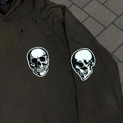 SS04 Number (N)ine Brown Double Skull Hoodie