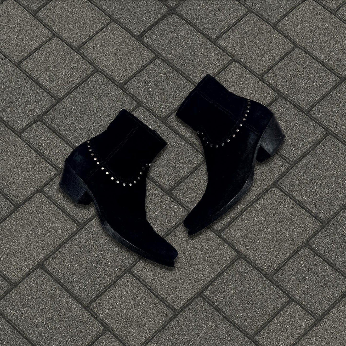 Saint Laurent Paris Black Studded Lukas Boot