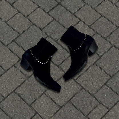 Saint Laurent Paris Black Studded Lukas Boot